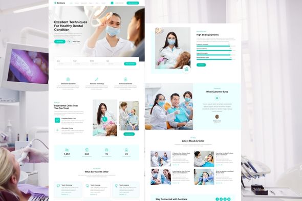 Dentcare Dentist Dental Clinic Elementor Template